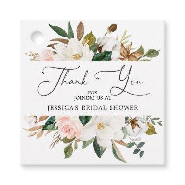 Magnolia Cotton Bridal Shower Thank You Favor Tag
