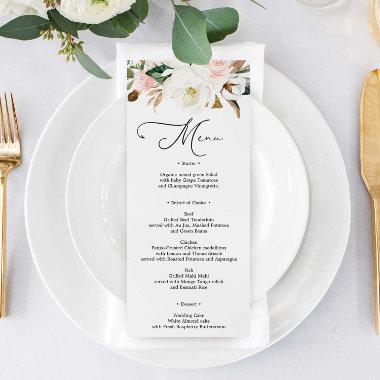 Magnolia Cotton Wedding Menu or Bridal Shower Menu Invitations