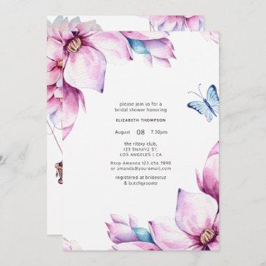 Magnolia Floral Bridal Shower Invitations