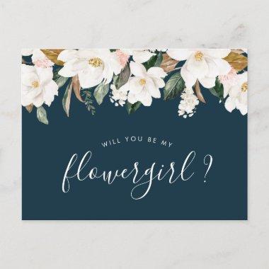 magnolia flowers will you be my Flowergirl Invitations