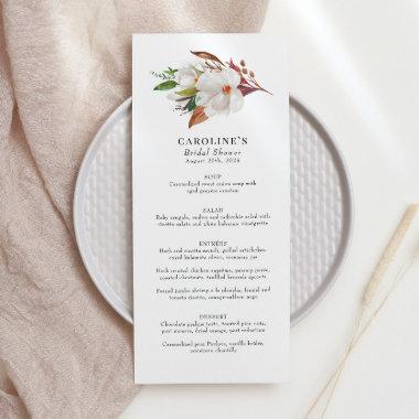 Magnolia Pink Rose Cotton Bridal Shower Menu