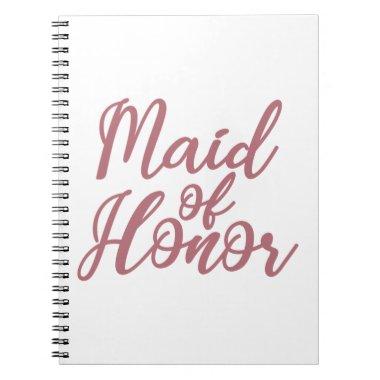 Maid Of Honor Bachelorette Party Bridal Wedding Notebook