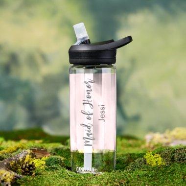 Maid of Honor Blush Pink Bridal Shower Water Bottle