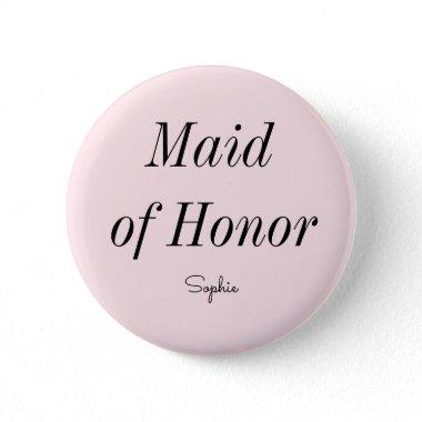 Maid of Honor Blush Pink Wedding Button