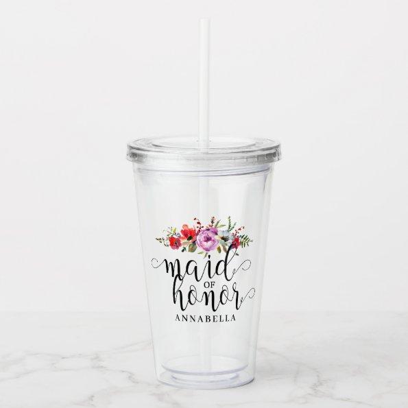 Maid of Honor Bouquet Acrylic Tumbler