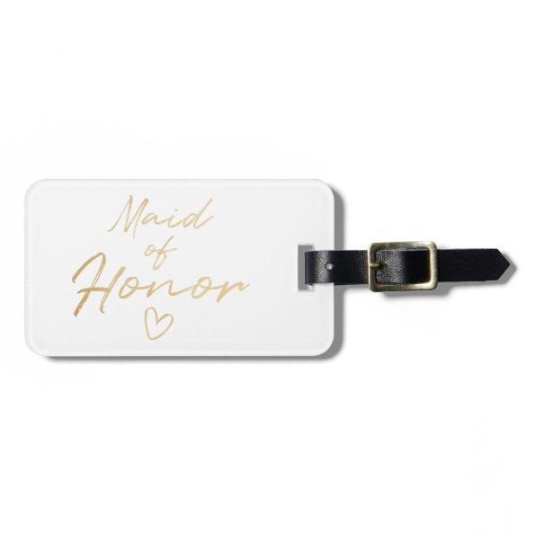 Maid of Honor - Gold faux foil Luggage Tag