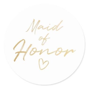Maid of Honor - Gold faux foil sticker
