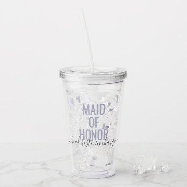 Maid of Honor HBIC Bestie in Charge Custom Name Acrylic Tumbler