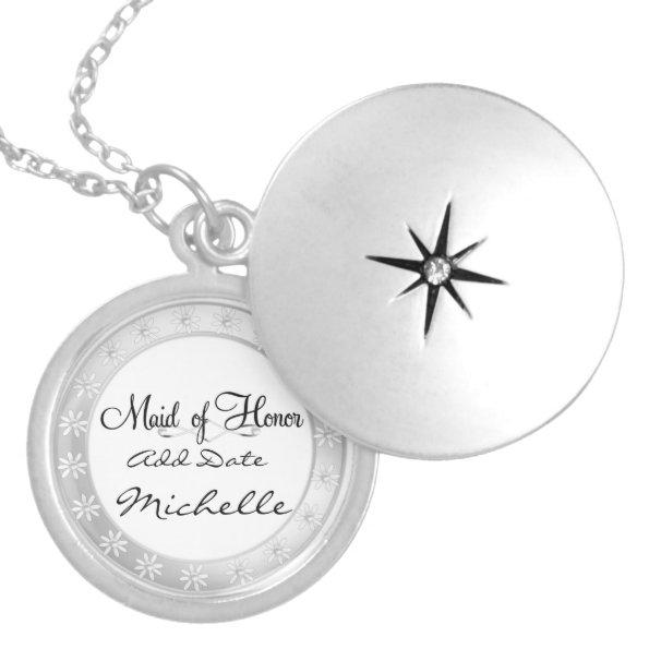 MAID of HONOR LOCKET Necklace For Bridal Party Gif