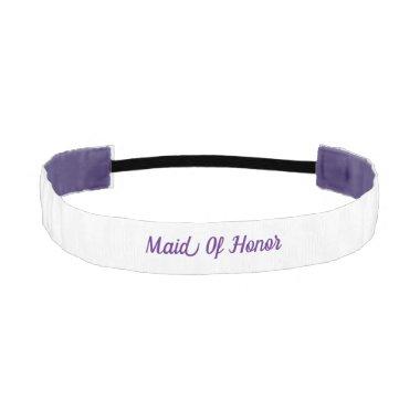 Maid Of Honor Purple White Elegant Weddings Favor Athletic Headband