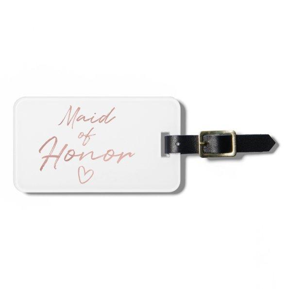 Maid of Honor - Rose Gold faux foil Luggage Tag