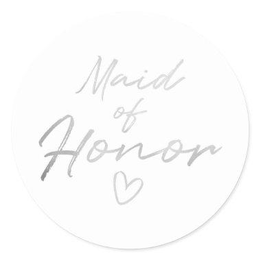 Maid of Honor - Silver faux foil sticker