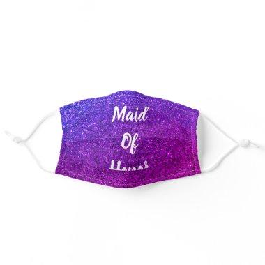 Maid Of Honor Wedding Bridal Shower Purple Glitter Adult Cloth Face Mask