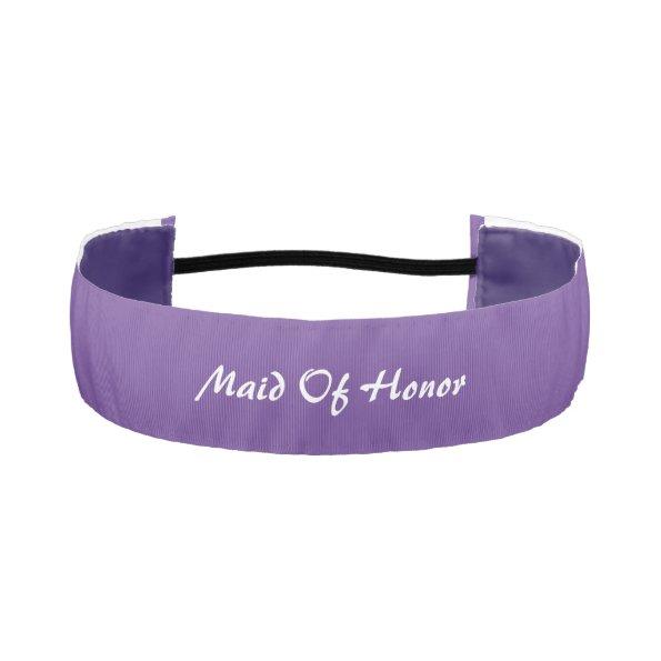 Maid Of Honor Wedding Bridesmaid Gift Purple Cute Athletic Headband