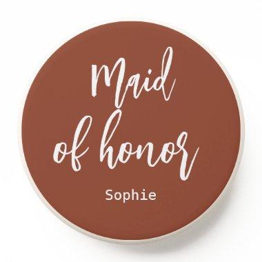 Maid of Honor Wedding Brown White PopSocket