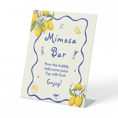 Main Squeeze  Lemon Mimosa Bar Pedestal Sign