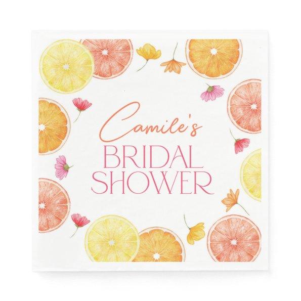 Main Squeeze Citrus Bright Flowers  Napkins