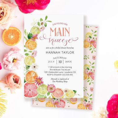 Main Squeeze Citrus Summer Bridal Shower Invitations