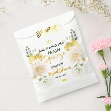 Main Squeeze Elegant Lemon Floral  Favor Bag