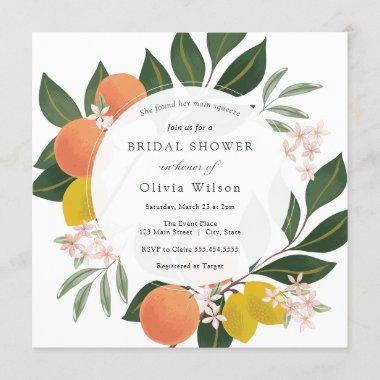 Main Squeeze Lemon and Oranges Bridal Shower Invitations