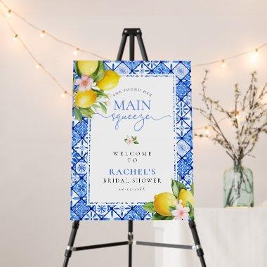 Main Squeeze Lemon Blue Tile  Welcome Foam Board