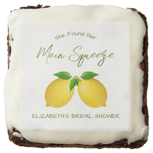 Main Squeeze Lemon Bridal Shower Brownie