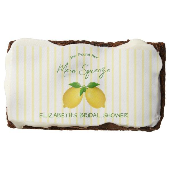 Main Squeeze Lemon Bridal Shower Brownie