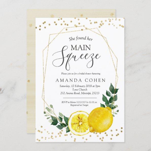 Main squeeze lemon bridal shower Invitations