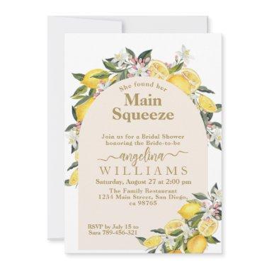 Main Squeeze Lemon Bridal Shower Invitations