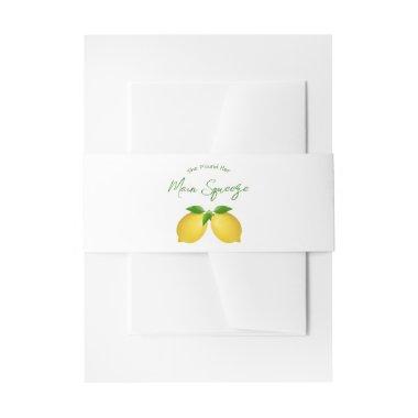 Main Squeeze Lemon Bridal Shower Invitations Belly Band