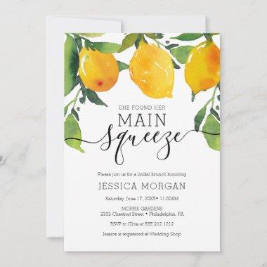 Main Squeeze Lemon Bridal Shower Invitation Invitations