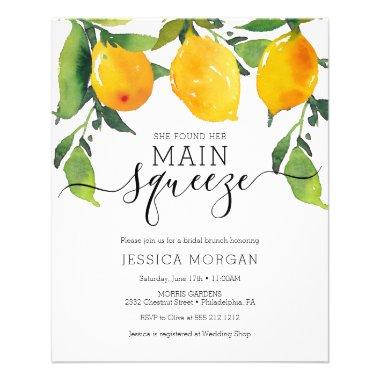 Main Squeeze Lemon Bridal Shower Invitation Invitations Flyer