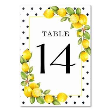 Main Squeeze Lemon Table Number