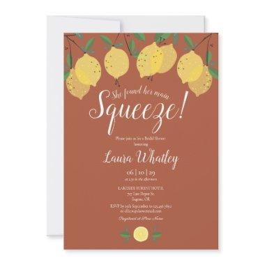 Main Squeeze Lemon Terracotta Bridal Shower Invitations