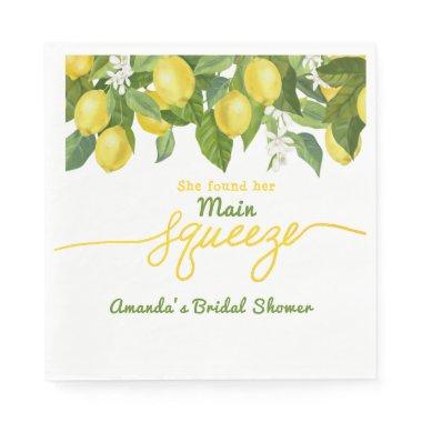 Main Squeeze Lemon Theme Wedding Bridal Shower Napkins