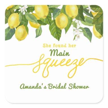 Main Squeeze Lemon Theme Wedding  Square Sticker