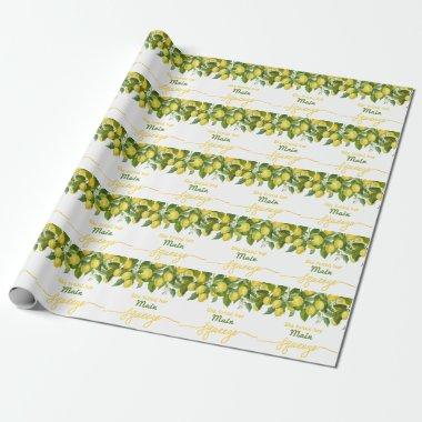 Main Squeeze Lemon Theme Wedding  Wrapping Paper