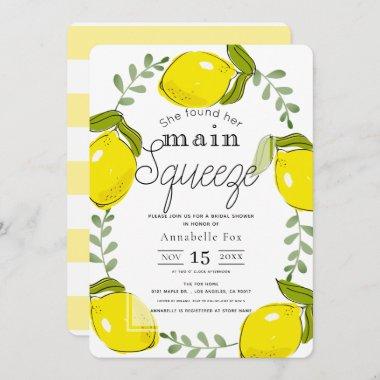 Main Squeeze Lemon Wreath Bridal Shower Invitations