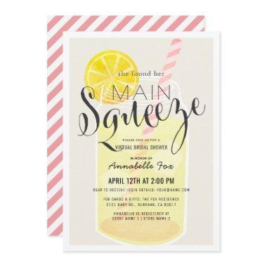 Main Squeeze Lemonade Jar VIrtual Bridal Shower Invitations