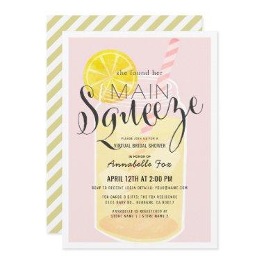 Main Squeeze Lemonade Pink Virtual Bridal Shower Invitations