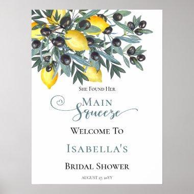 Main Squeeze Lemons | Black Olives Bridal Shower Poster