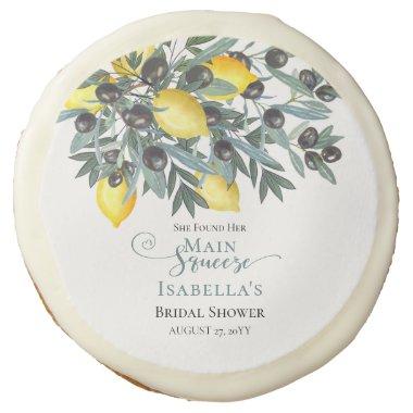 Main Squeeze Lemons | Black Olives Bridal Shower Sugar Cookie