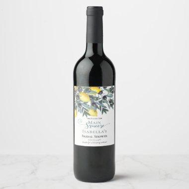 Main Squeeze Lemons | Black Olives Bridal Shower Wine Label