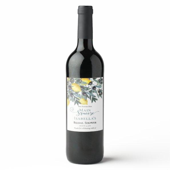 Main Squeeze Lemons | Black Olives  Wine Label
