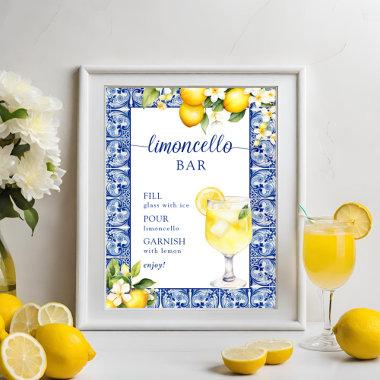 Main Squeeze Lemons Bridal Shower Limoncello Bar Poster