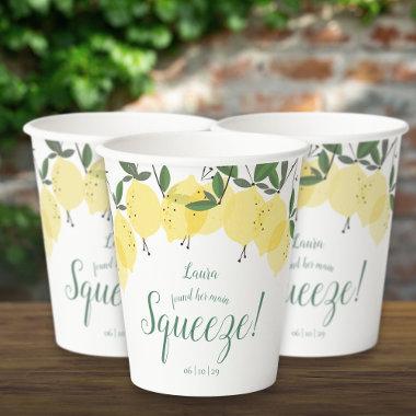 Main Squeeze Lemons Bridal Shower Paper Cups
