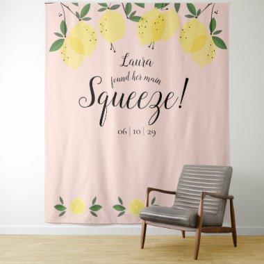 Main Squeeze Lemons Bridal Shower Pink Photo Prop Tapestry