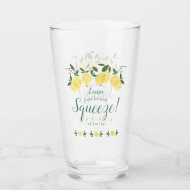 Main Squeeze Lemons Greenery Bridal Shower Glass