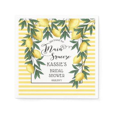 Main Squeeze Lemons Tropical Bridal Shower Napkins