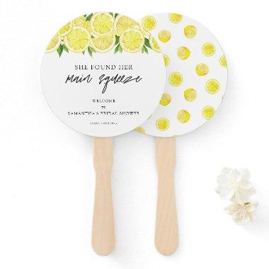 Main Squeeze Modern Simple Lemon Bridal Shower Hand Fan